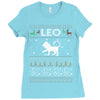 leo christmas ugly sweater Ladies Fitted T-Shirt