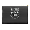 resting grinch face Accessory Pouches
