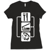 v2 eat sleep fish Ladies Fitted T-Shirt