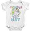 unicorns are born in may cute unicorn Baby Bodysuit