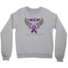 my hero is now my angel pancreatic cancer awareness Crewneck Sweatshirt