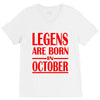 legends are born in october vintage V-Neck Tee