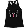 breast with pink ribbon Racerback Tank
