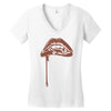 vampire lips Women's V-Neck T-Shirt