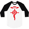 fma full metal alchemist cross inspired ladies 3/4 Sleeve Shirt