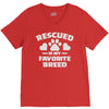 rescued is my favorite breed V-Neck Tee