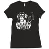 affen geil  fun ,spr&uuml;che,lustig,affe,mittelfinger,stinkefinger,party Ladies Fitted T-Shirt