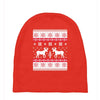 reindeer christmas ugly sweater Baby Beanies
