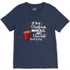 it's a christmas movies and hot chocolate kind of day V-Neck Tee