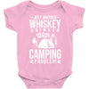 love whiskey and camping! Baby Bodysuit