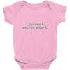 i before e Baby Bodysuit
