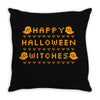 happy halloween witches Throw Pillow