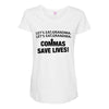 commas save lives Maternity Scoop Neck T-shirt