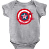 deadpool was here (captain america) Baby Bodysuit