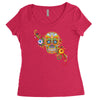 women's sugar skull purple Women's Triblend Scoop T-shirt