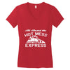 all aboard hot mess express train Women's V-Neck T-Shirt