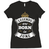 Legends Are Born In June Ladies Fitted T-Shirt