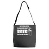a balanced diet is a beer in each hand Adjustable Strap Totes