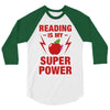 Reading Is My Superpower 3/4 Sleeve Shirt