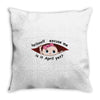 April Peeking Out Baby Girl Throw Pillow