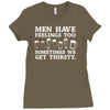 men have feelings ... thirsty Ladies Fitted T-Shirt