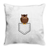 pocket owl Throw Pillow