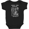 choose your weapon gamers Baby Bodysuit