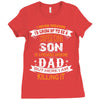 Super Cool Son Of A Freaking Awesome Dad Ladies Fitted T-Shirt
