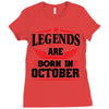 Legends Are Born In October Ladies Fitted T-Shirt