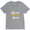 kings are born in june V-Neck Tee