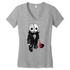 creepy doll trick or treat Women's V-Neck T-Shirt
