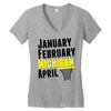 January February Michigan April - March Madness Basketball Women's V-Neck T-Shirt