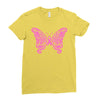 breast cancer butterfly Ladies Fitted T-Shirt