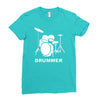 drummer drum kit indie rock music Ladies Fitted T-Shirt