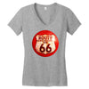 route 66 sign distressed, ideal birthday gift or present Women's V-Neck T-Shirt