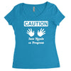 caution! jazz handsfunny jazz dance comic boogie camp trumpet Women's Triblend Scoop T-shirt