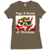 pug dog christmas Ladies Fitted T-Shirt