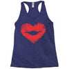 lip print heart Racerback Tank