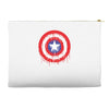 captain america dying bleeding logo Accessory Pouches