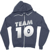 team 10 silver Zipper Hoodie