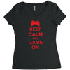 keep calm and game on Women's Triblend Scoop T-shirt