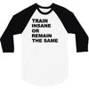 train insane or remain the same workout gym fitness exercise tee shirt 3/4 Sleeve Shirt