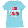 dad by day gamer by night gaming Ladies Fitted T-Shirt