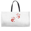 bloody hand print funny zombie kill undead blood horror killer Weekender Totes