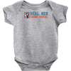 real maen change diaper Baby Onesie