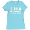 sex weights and protein shakes Ladies Fitted T-Shirt