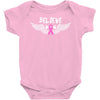 angel wing believe breast cancer Baby Bodysuit