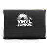 vinyl junkie white logo Accessory Pouches