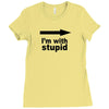 i'm with stupid Ladies Fitted T-Shirt