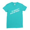 to obesity and beyond Ladies Fitted T-Shirt